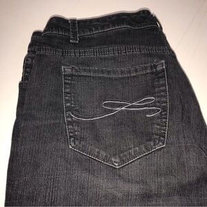 Wide leg black  Denim Jeans size 12 Style & Co. nice jeans